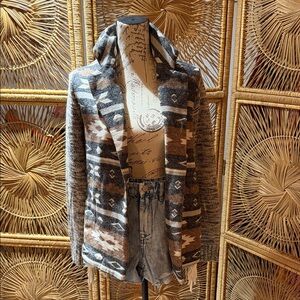 Rails Geometric Hooded Cardigan